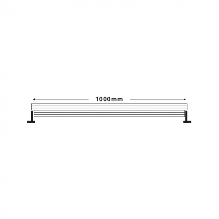 Corp LED liniar 36W, 2520lm, 3000K, 15° x 60° 1m, IP66 [2]