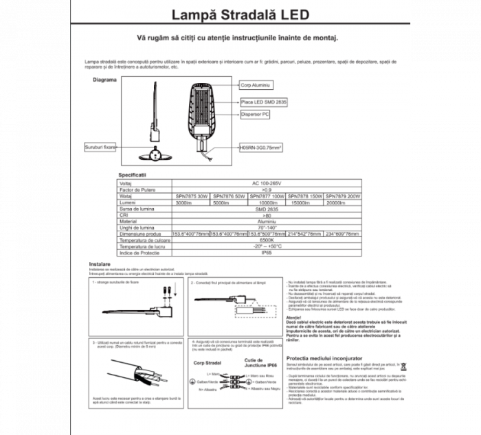 Corp Stradal Led Smd 30W=250W, 3000Lm [3]