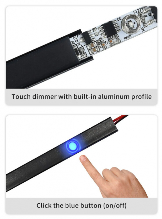 Comutator profil tactil 12-24V DC 6A reglabil fara lipire [3]