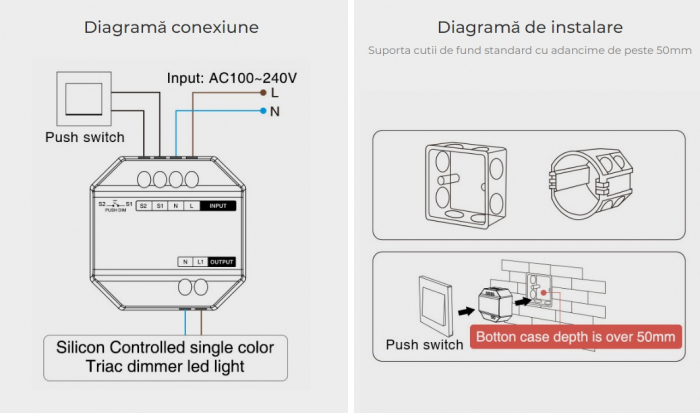 Dimmer mono 100-240V AC 1.36A TRI-C1 [5]