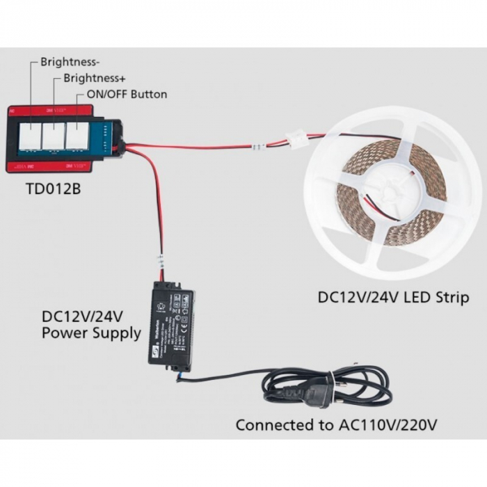 Intrerupator TOUCH pentru oglinda Dimmer 12V TD012B [5]