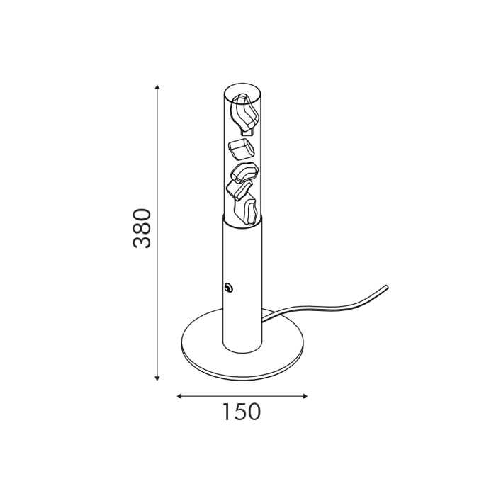 Lampă De Masă Oasis Cu Nisip Din Aluminiu Alb Led Cob 7w Dimmable 2700k 350lm Ip20 150x150x380mm [2]