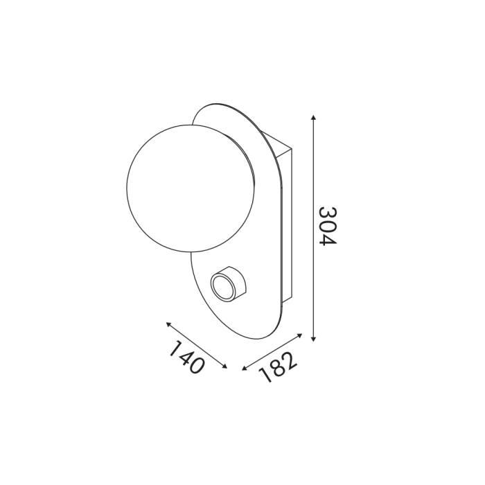 Lampă De Perete Marbella Nisip Negru Din Aluminiu Smd 11w Dimmable 2700k 715lm Ip20 140x182x300mm [3]