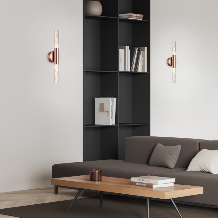 Lampă De Perete Oasis Bronz Din Aluminiu Led Cob 13w Cct 650lm Ip20 120x88x533mm [2]