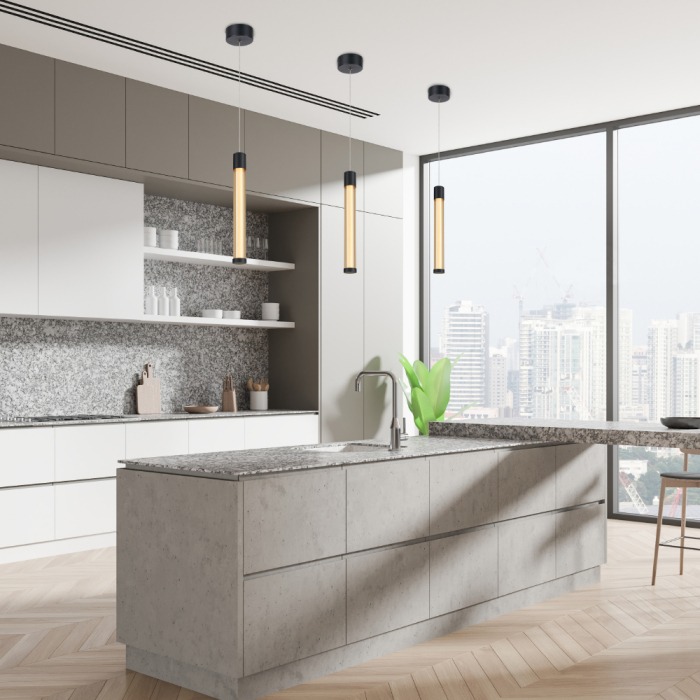 Lampă Pandantă Candelera, Nisip Negru Din Aluminiu, Smd 7w Cct 490lm Ip20 85x1500m [2]