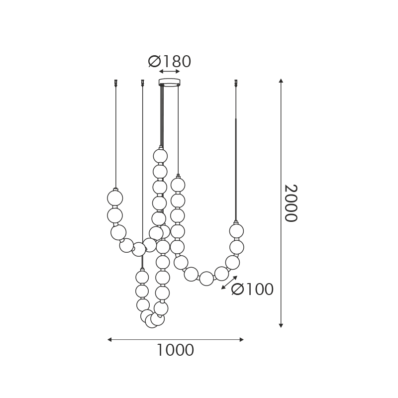 LAMPĂ SUSPENDATĂ LED 54W 4000LM 3000K IP20 AURIU ALUMINIU + ACRILIC [3]
