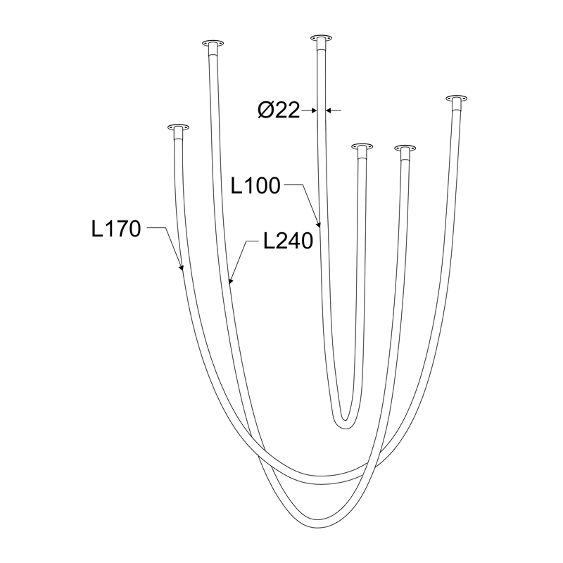LAMPA SUSPENDATA LED 60W 3000K 4000LM JUNGLE ALB IP20 L240,L170,L100CM [3]