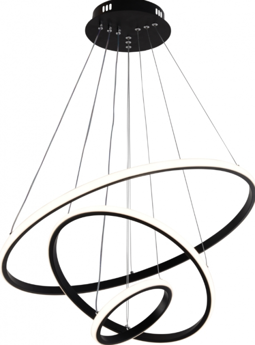 Lampa suspendata LED CCT 78W negru reglabil + telecomanda [1]