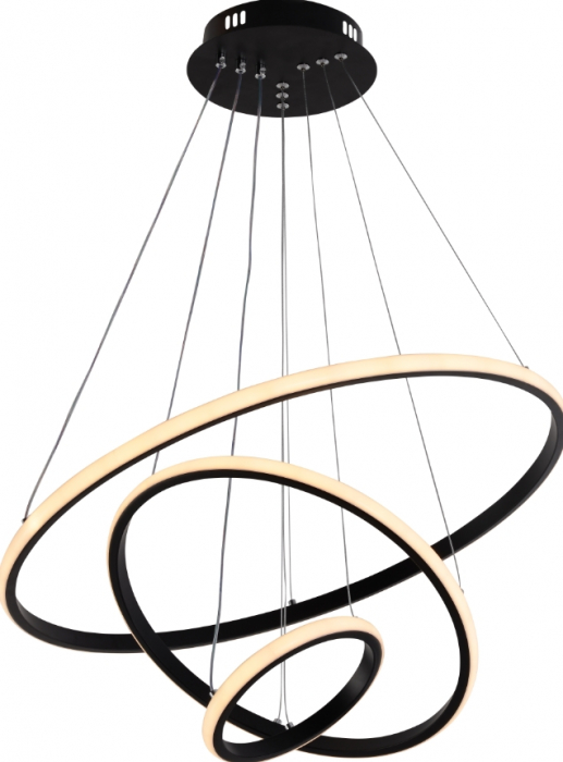 Lampa suspendata LED CCT 78W negru reglabil + telecomanda [2]