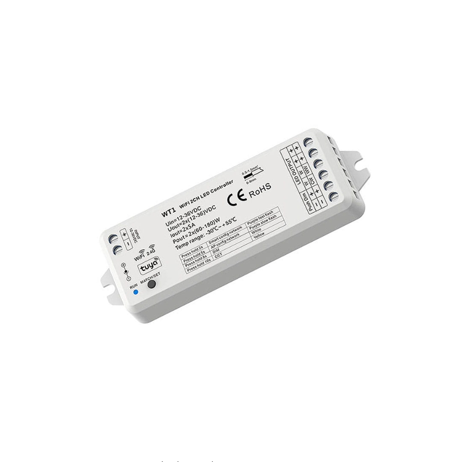 LED Controler 2in1 (WiFi) - Mono /CCT - 12-36V DC 10A - Alexa Tuya - WT1 [1]