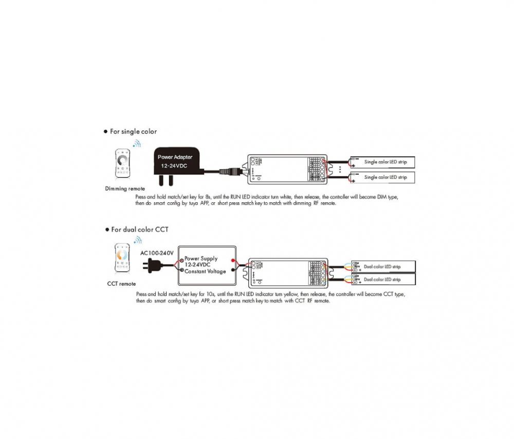 LED Controler 5in1 (WiFi) - Mono /CCT /RGB /RGB+CCT - 12-24V DC 15A - Alexa Tuya - WT5 [2]