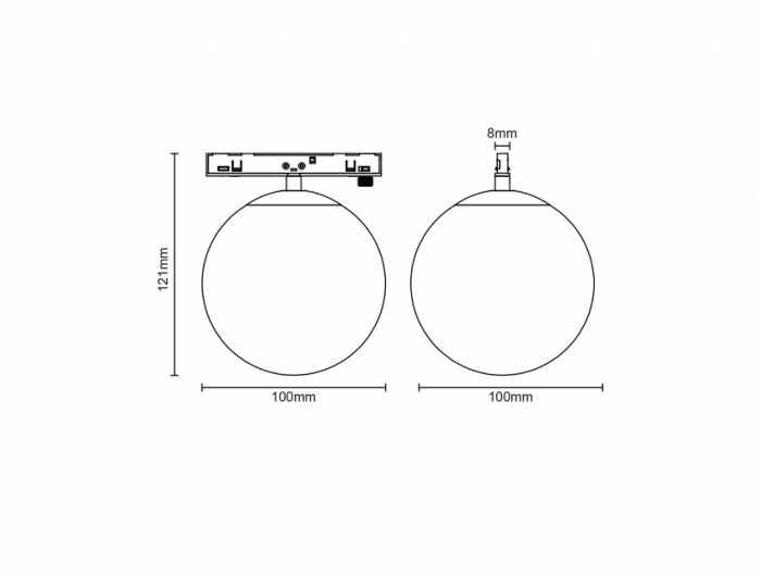 Mini corp de iluminat magnetic negru 24V DC 7W 4000K 670LM 230° RA90 5 ANI Φ100MM STICLĂ OPALĂ [2]
