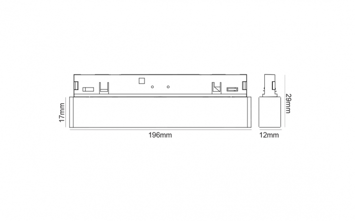 Mini Corp De Iluminat Magnetic Negru 24V DC 10W 3000K 490LM 36° RA90 5 ANI L196MM [2]