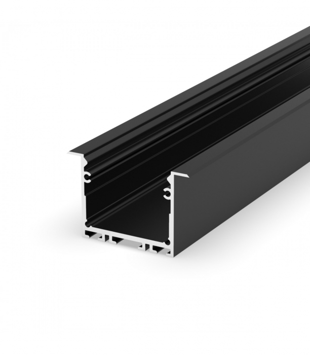Profil Aluminiu LED negru P22-1 Dispersor opal 2M [2]
