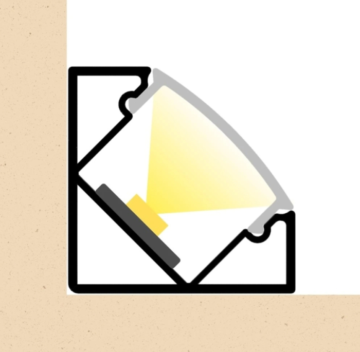 Profil Aluminiu LED argint anodizat P201 Dispersor opal 2M [3]