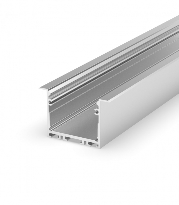 Profil Aluminiu LED argint anodizat P22-1 Dispersor opal 2M [2]