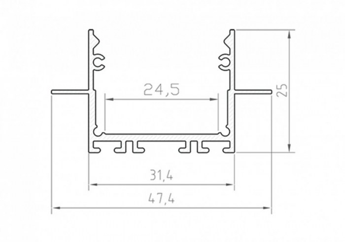 Profil Aluminiu LED alb P22-2 Dispersor opal 2M [2]