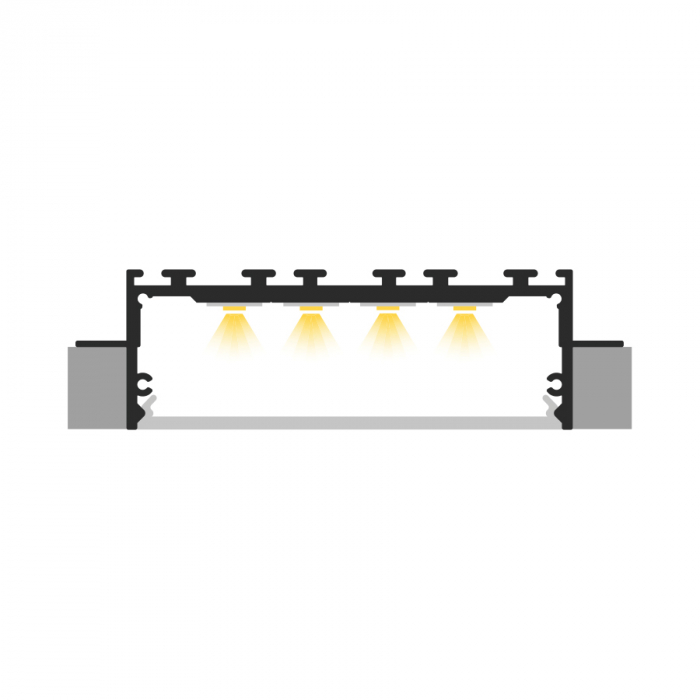 Profil Aluminiu LED 1M negru P27-2 [3]