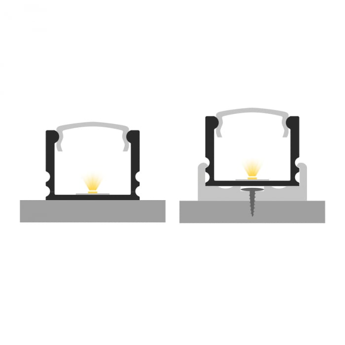 Profil Aluminiu alb P5-2 Dispersor opal 2M [3]