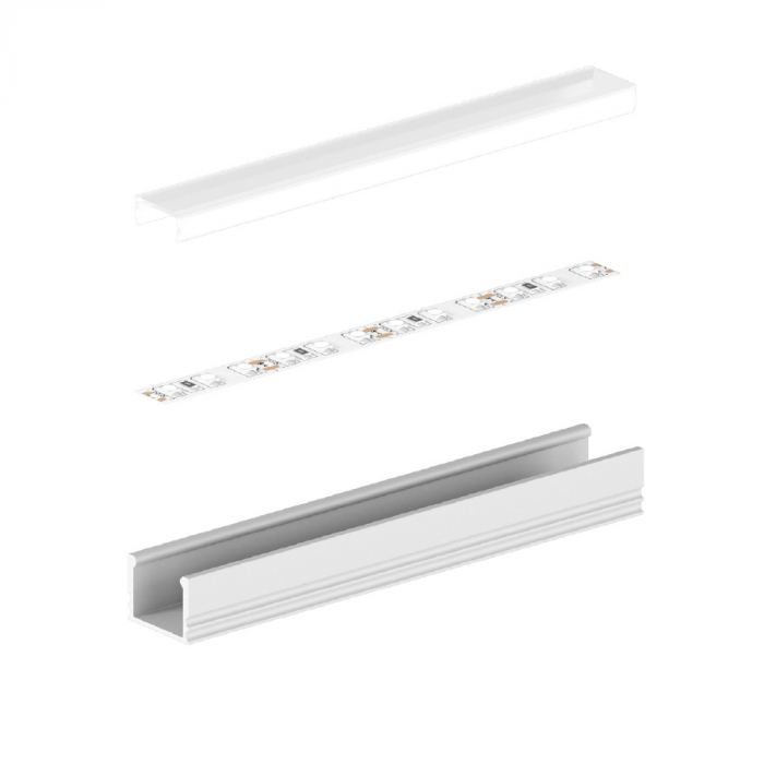 Profil Aluminiu LED argint anodizat P5-2 Dispersor opal 2M [4]