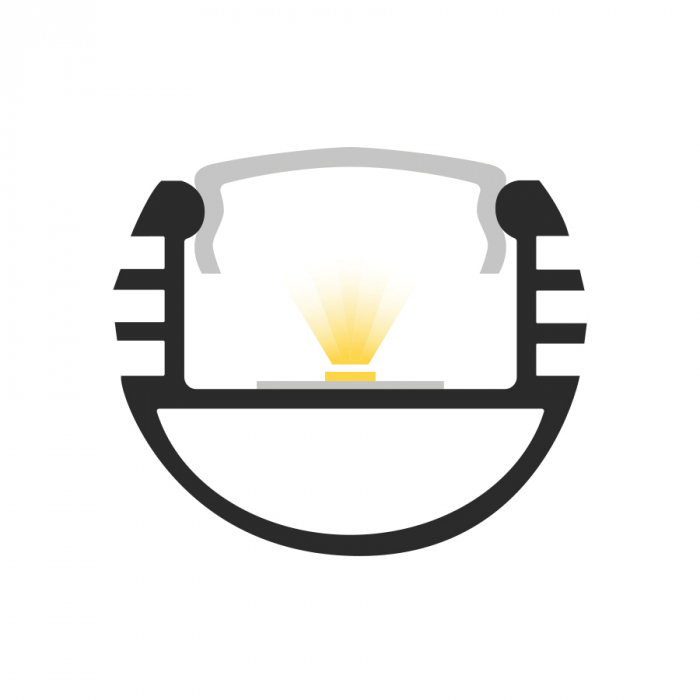 Profil Aluminiu LED negru P8-1 Dispersor opal 2M [3]
