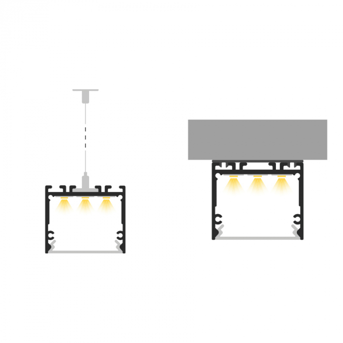 Profil Aluminiu LED alb P22-3 Dispersor opal 2M [6]