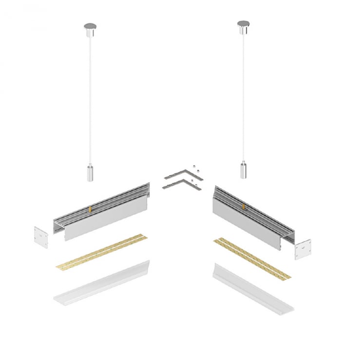 Profil Aluminiu LED argint anodizat P22-3 Dispersor opal 2M [8]
