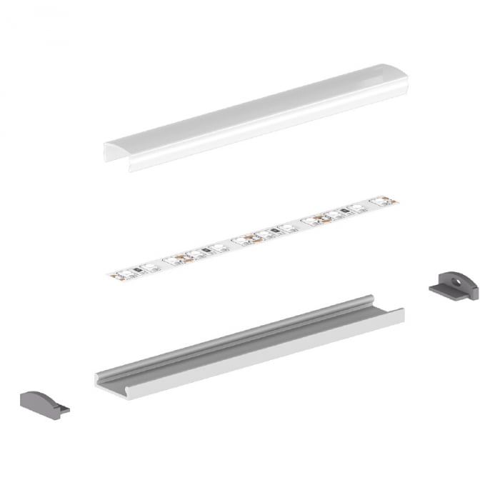 Profil Aluminiu LED negru P4-3 Dispersor opal 2M [3]