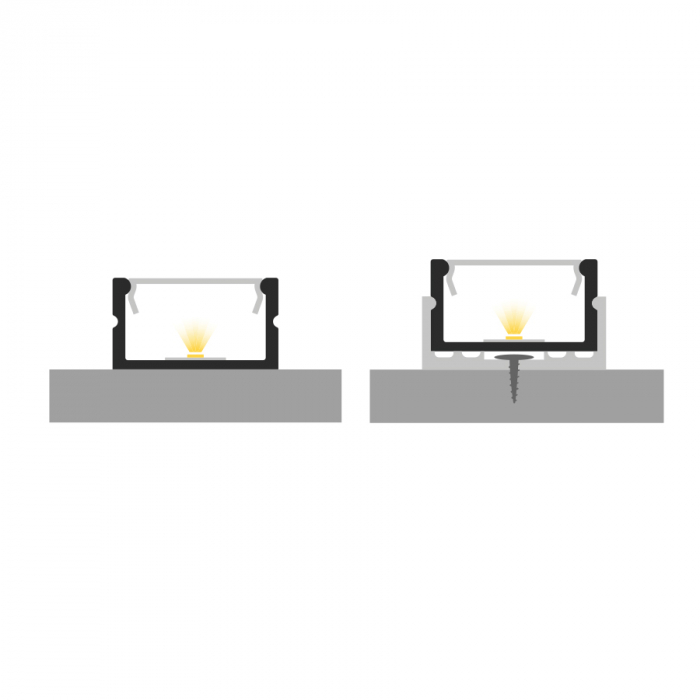 Profil Aluminiu LED negru P13-2 Dispersor opal 2M [4]