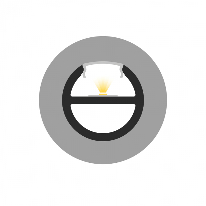 Profil Aluminiu LED argint anodizat P19-1 Dispersor opal 2M [4]