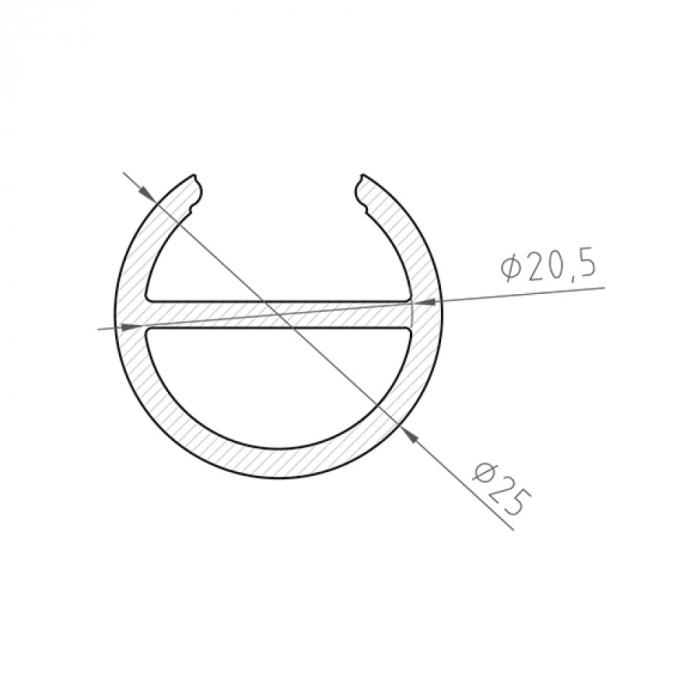 Profil Aluminiu LED argint anodizat P19-1 Dispersor opal 2M [3]