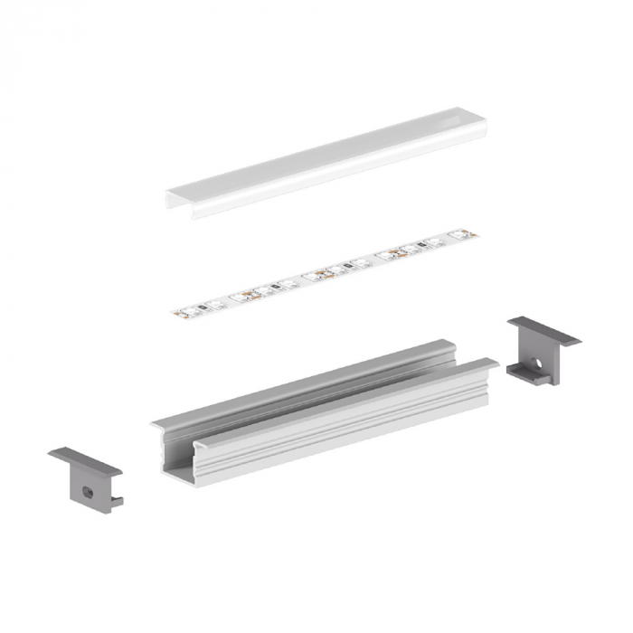 Profil Aluminiu LED argint anodizat P18-2 Dispersor opal 2M [4]