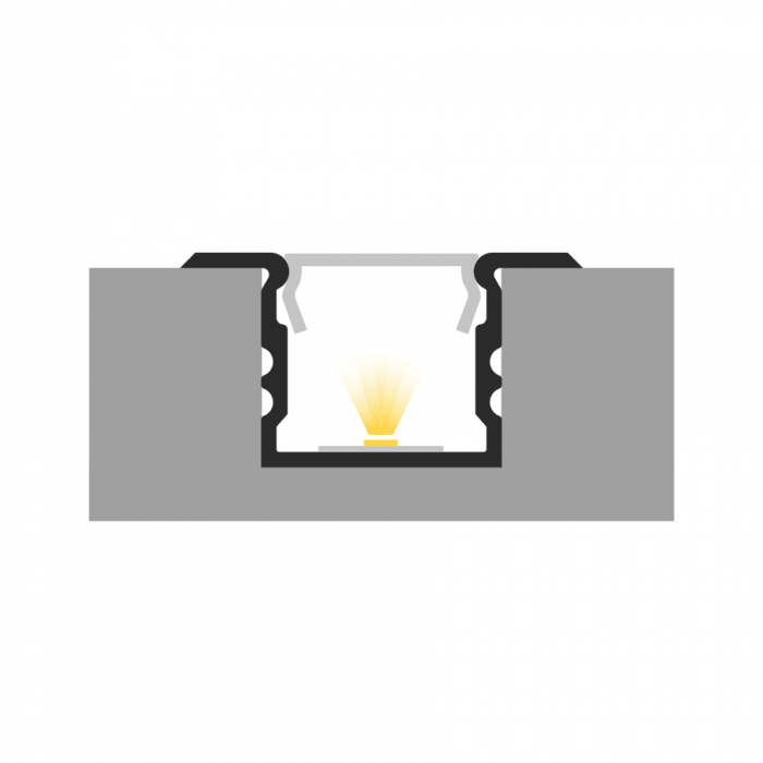Profil Aluminiu LED argint anodizat P18-2 Dispersor opal 2M [3]