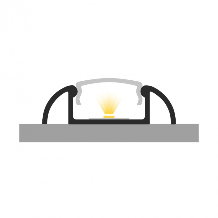Profil Aluminiu LED argint anodizat P2-1 Dispersor opal 2M [4]