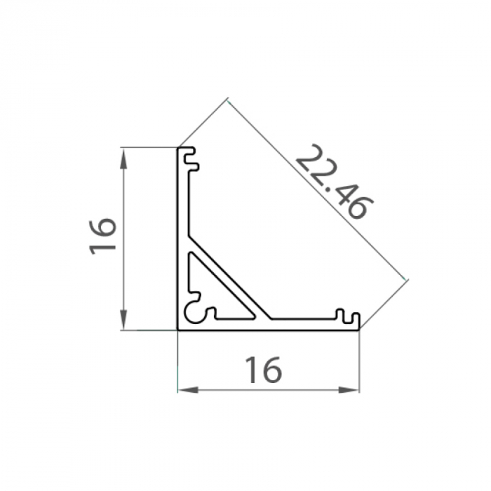 Profil Aluminiu LED negru P3-2 Dispersor opal 2M [2]