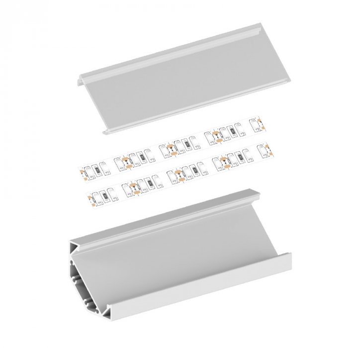 Profil Aluminiu LED argint anodizat P3-3 Dispersor opal 2M [4]