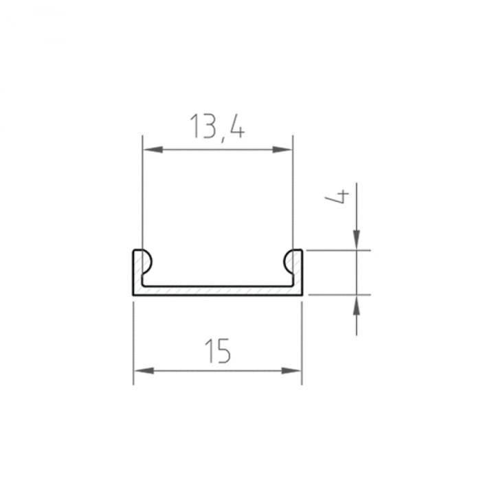 Profil Aluminiu LED argint anodizat P4-3 Dispersor opal 2M [2]
