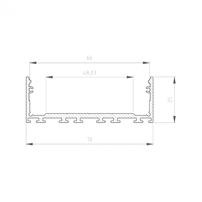 Profil Aluminiu LED 2M argint anodizat P27-3 [2]