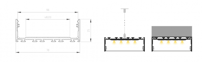 Profil Aluminiu LED 2M argint anodizat P27-3 [5]