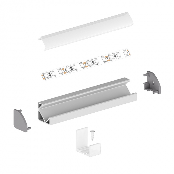 Profil Aluminiu LED negru P3-1 Dispersor opal 2M [5]