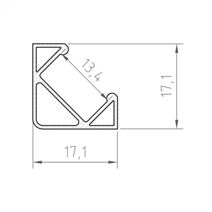 Profil Aluminiu LED negru P3-1 Dispersor opal 2M [3]
