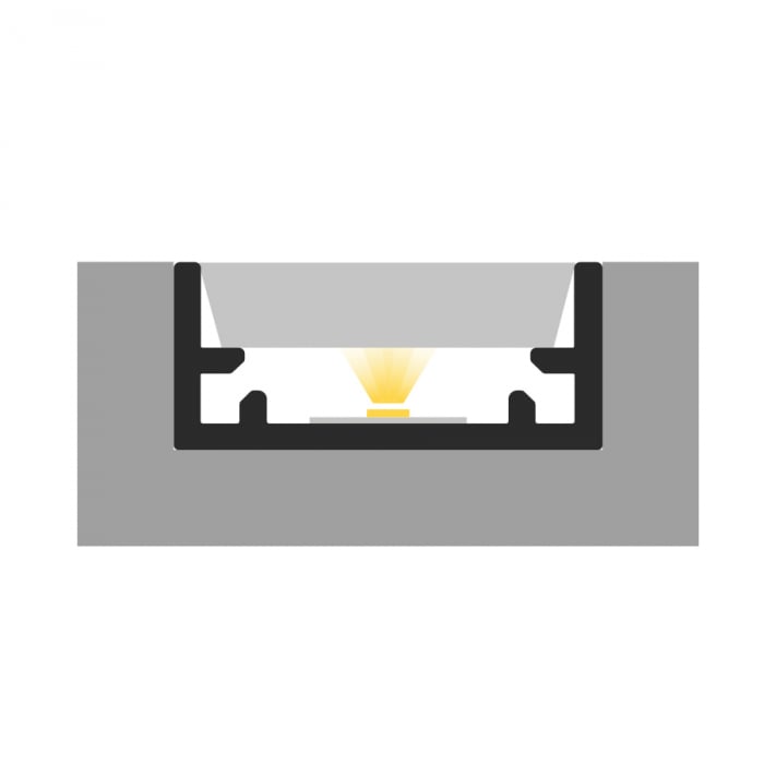Profil Aluminiu LED argint anodizat P11-1 Dispersor opal 2M [4]