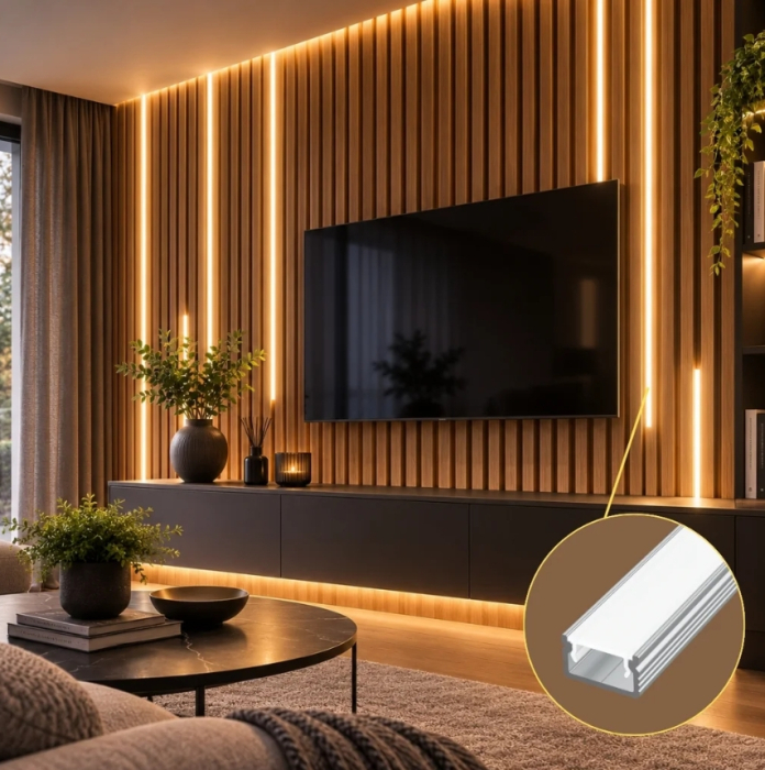 Profil LED aluminiu LP131W Alb, aplicat, 12×7 mm, + Dispersor Opal 2M [4]