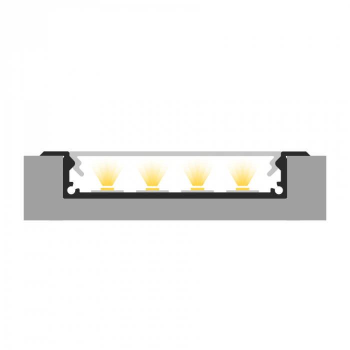 Profil Aluminiu LED argint anodizat P21-1 Dispersor opal 2M [3]