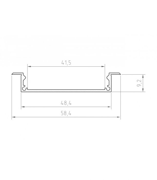 Profil Aluminiu LED argint anodizat P21-1 Dispersor opal 2M [4]