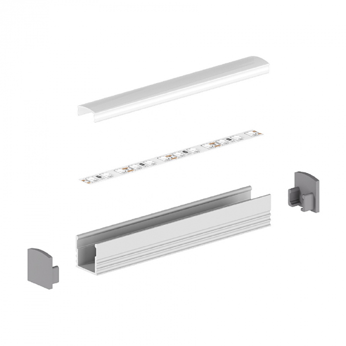 Profil Aluminiu LED negru P5-1 Dispersor opal 2M [5]