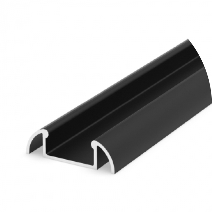 Profil Aluminiu LED negru P2-1 Dispersor opal 2M [2]