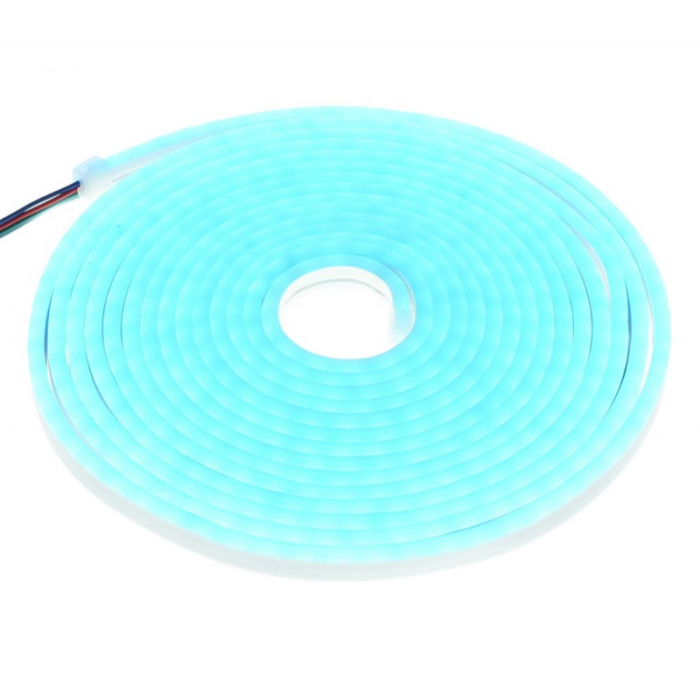 KIT BANDA LED FLEXIBIL RGB 12V, LUMINA NEON 5M