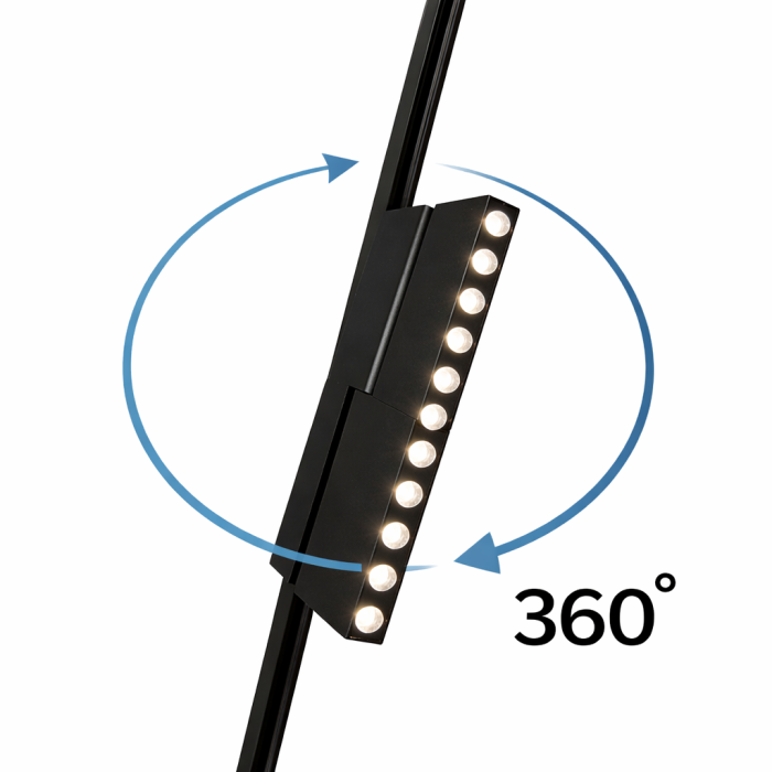 Proiector liniar pliabil Magnetic Negru 24V DC 12W 3000K 684LM 24° RA90 L232MM [5]