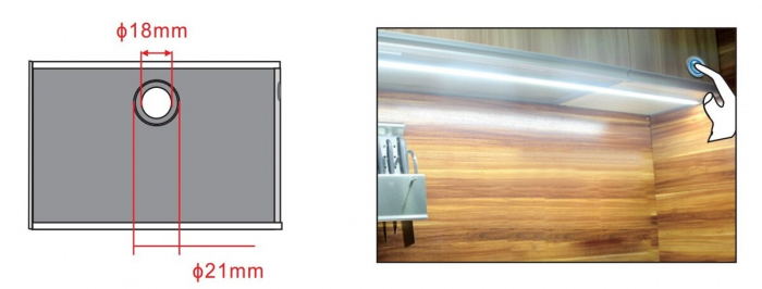 Comutator Tactil 12-24V 2A Mobila TD008 Dimmer [2]